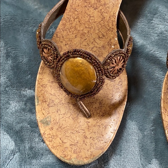 Last chance! Beaded toe throng wedges - Picture 3 of 8